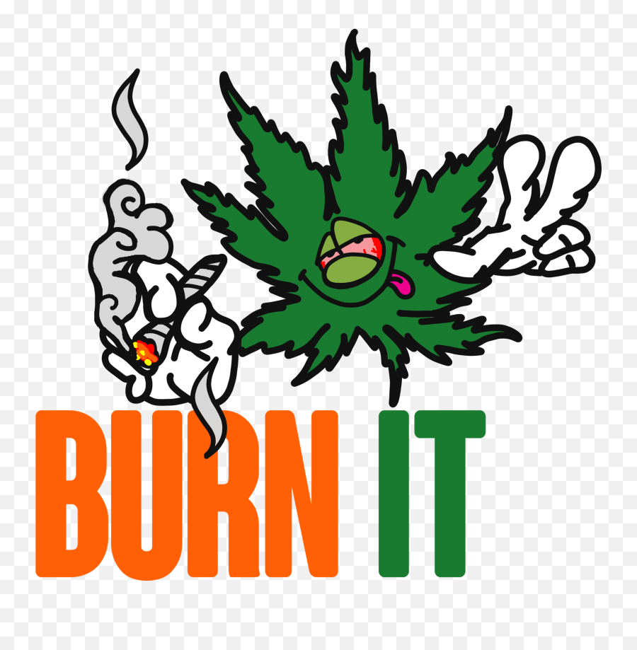 Playful Bold Logo Design For Burn It Cannabis Inspired - Language Emoji,Weed Logos