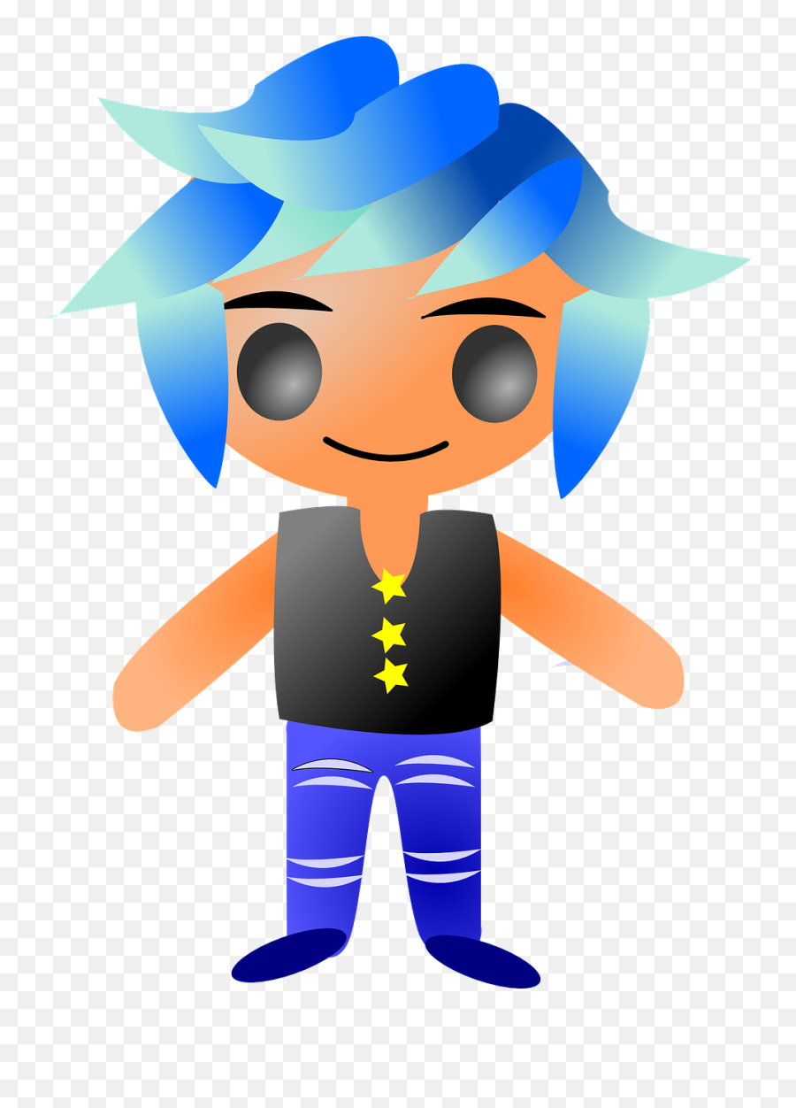 Punk Dude Guy Blue Hair Anime Png Picpng - Guy Punk Hair Anime Emoji,Anime Guy Png