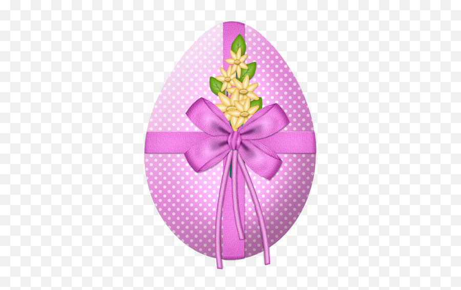 Easter Pink Egg With Flower Decor Png Clipart Picture - Purple Easter Egg Clipart Emoji,Pink Bow Transparent Background