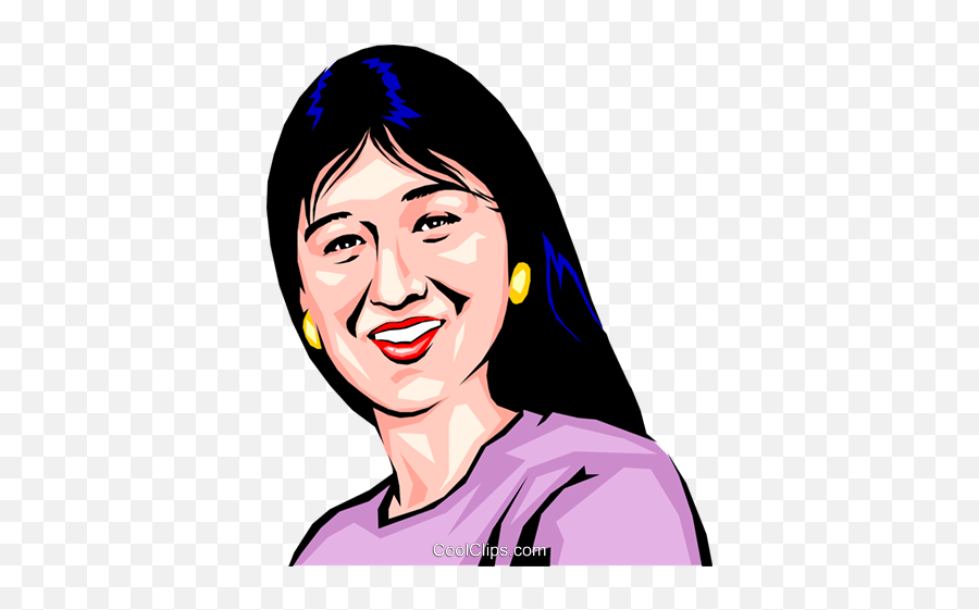 Japanese Girl Royalty Free Vector Clip Art Illustration - Lady Asian Mom Clipart Emoji,Royalty Free Clipart