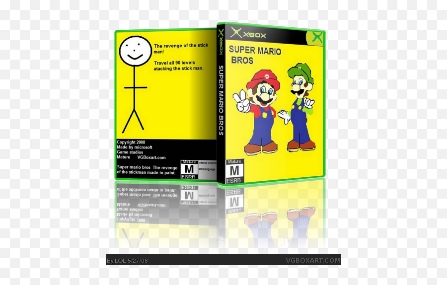 Super Mario Bros - Paint Xbox Box Art Cover By Lol Emoji,Original Super Mario Bros Logo