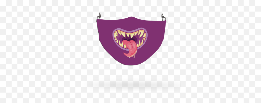 Purple Scary Monster Face Covering Print 4 - Celebrity Emoji,Scary Face Clipart