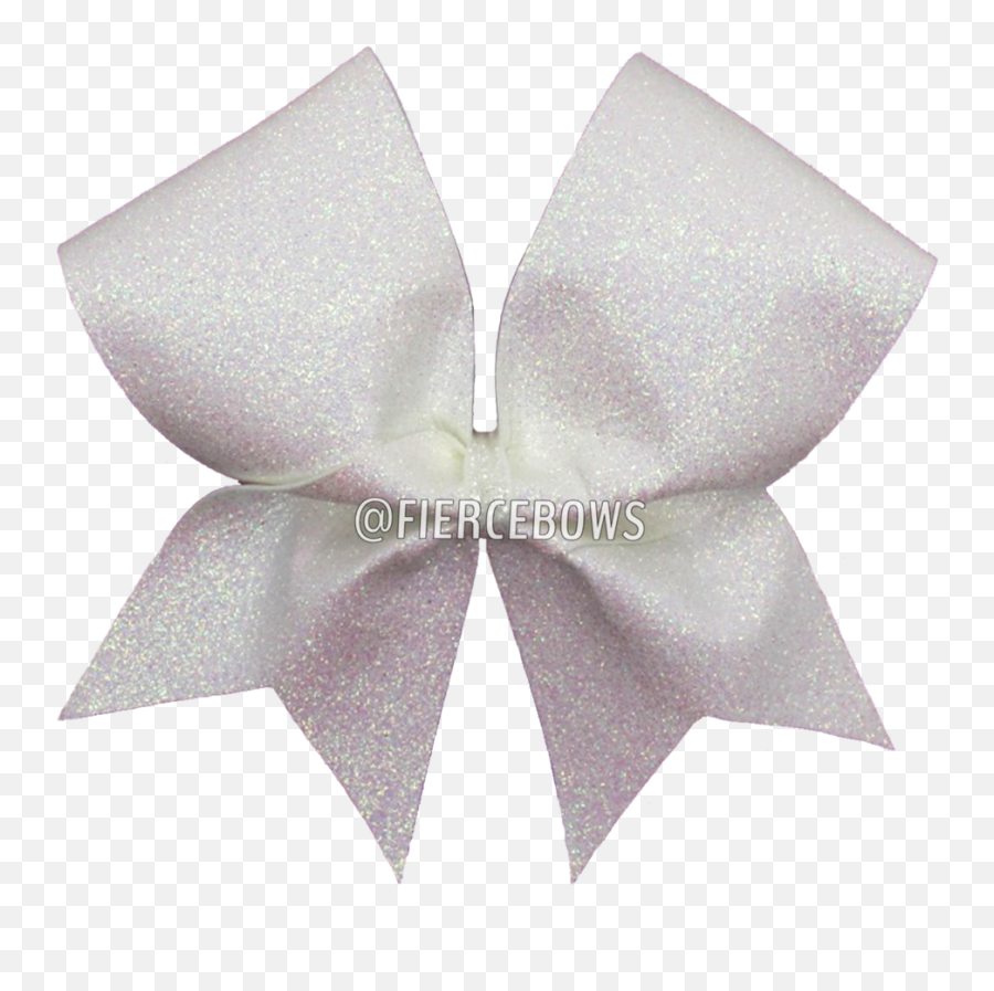 White Pearl Glitter Cheer Bow Fierce Bows - Satin Transparent Cheer Bow Png Emoji,Hair Bow Clipart