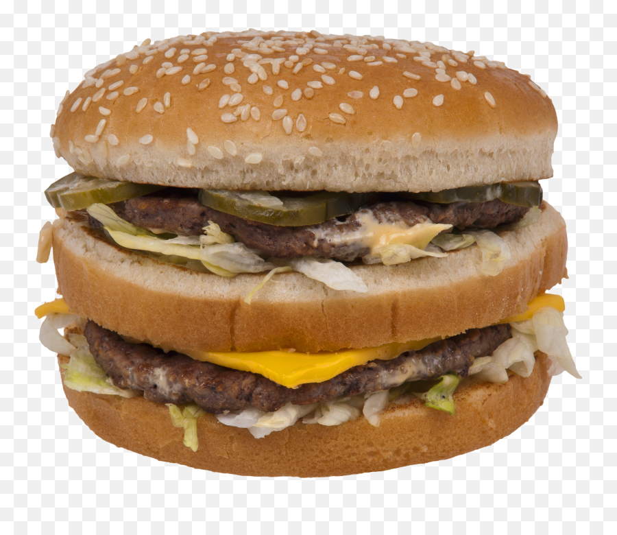Big Mac Hamburger With Clear - Big Mac Emoji,Cheeseburger Png