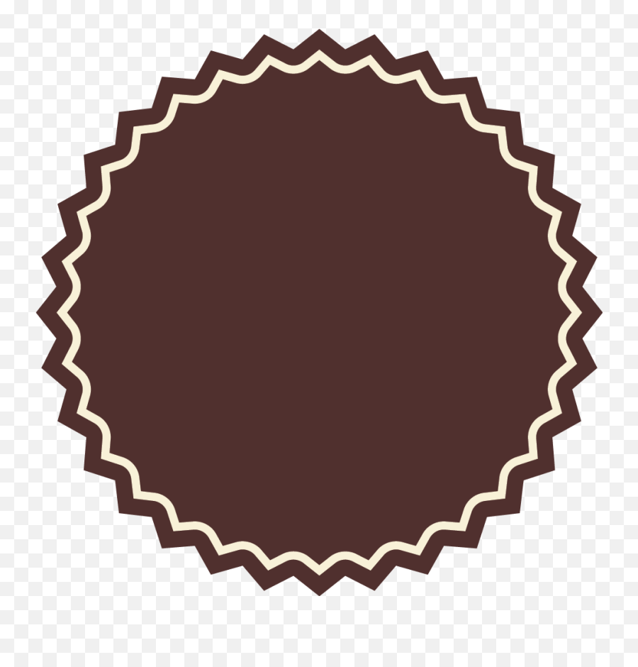 Brown Zigzag Circle Badge With White Border - Papertrey Ink Brown Circle Frame Png Emoji,Zigzag Png