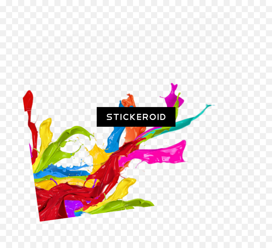 Paint Splatter Left Corner Footer - White Background Color Language Emoji,Paint Splash Clipart
