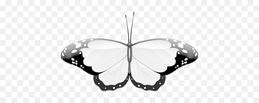 Butterfly Clipart Black And White Png - Lovely Emoji,Butterfly Clipart Black And White