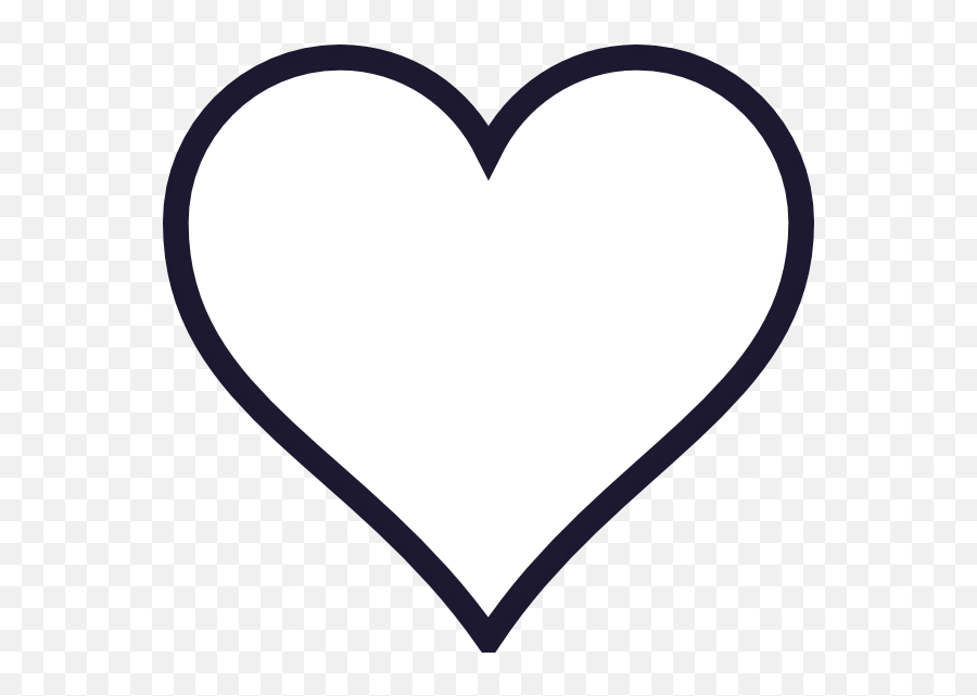 Navy Outline Heart Clip Art - White Love Heart Vector Emoji,Heart Vector Png