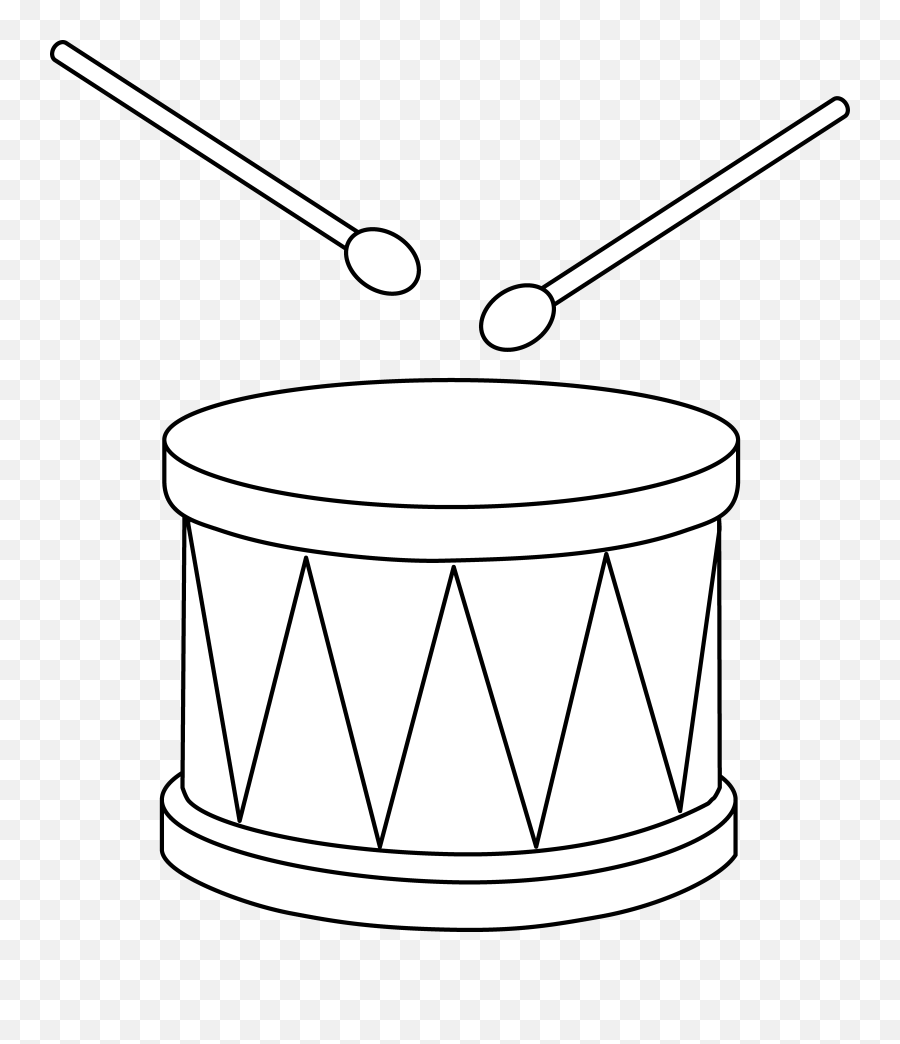 Colorable Marching Drum - Drum Colouring Pic Clip Art Emoji,Drum Clipart