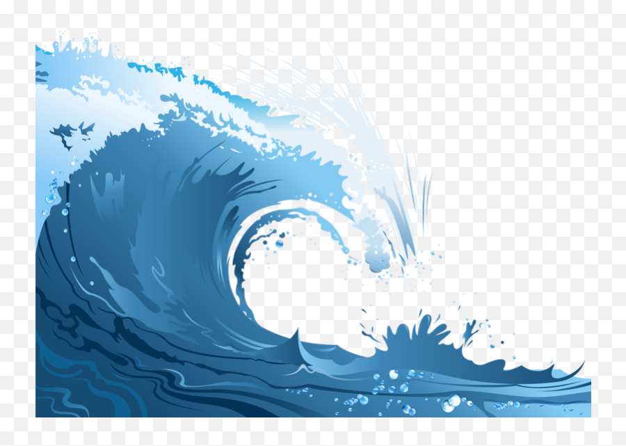 Poster Wind Wave Cartoon - Blue Waves Png Download 800560 Emoji,Tsunami Clipart