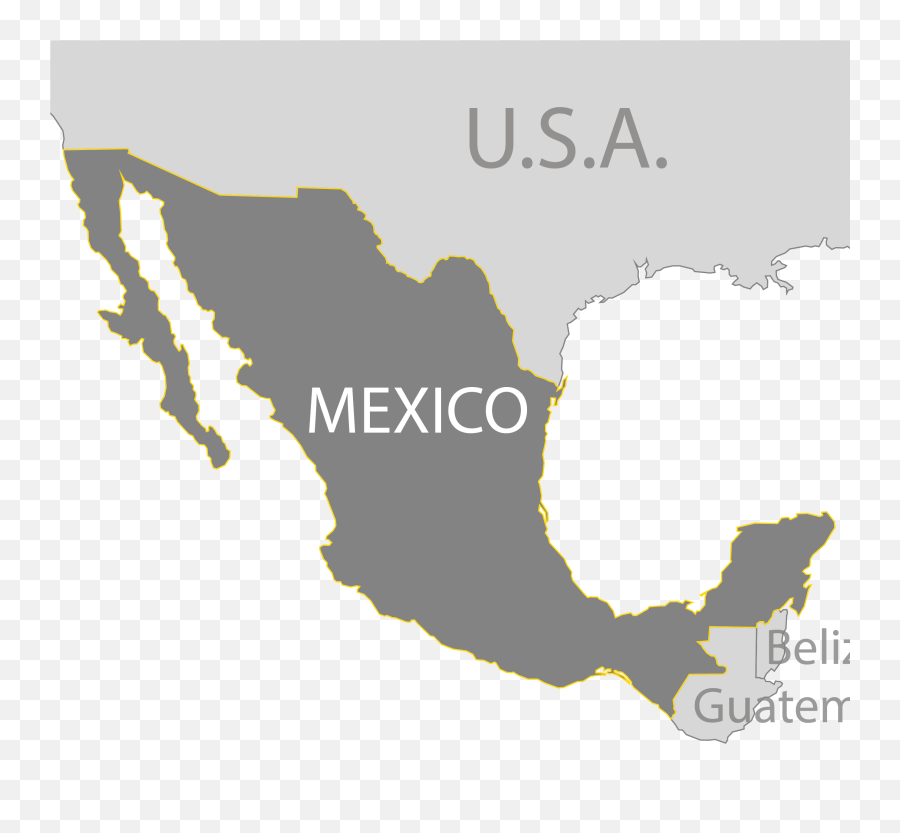 Mexico Map - Nuevo Leon Y Texas Full Size Png Download Mapa Mexico Azul Emoji,Texas Png
