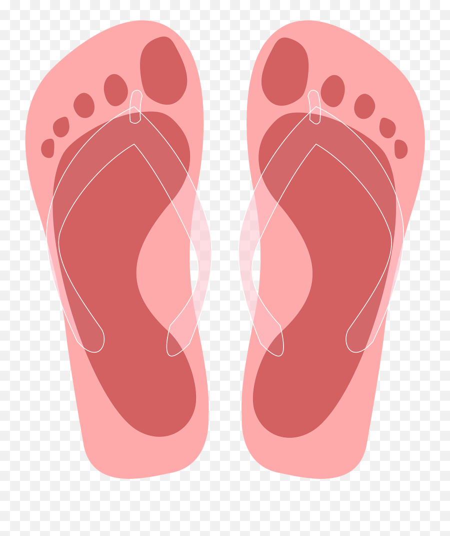 Flip - Flops Pink Soles With Footprint Clear Straps Clipart Emoji,Footprint Clipart