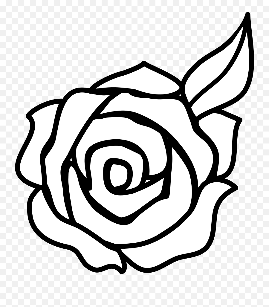 Rose Clip Art - Transparent Line Art Rose Png Emoji,Rose Drawing Png