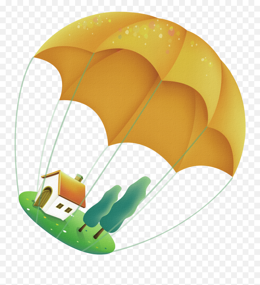Yellow Cartoon Parachute House Decoration Pattern - Cartoon Cartoon Emoji,Parachute Clipart