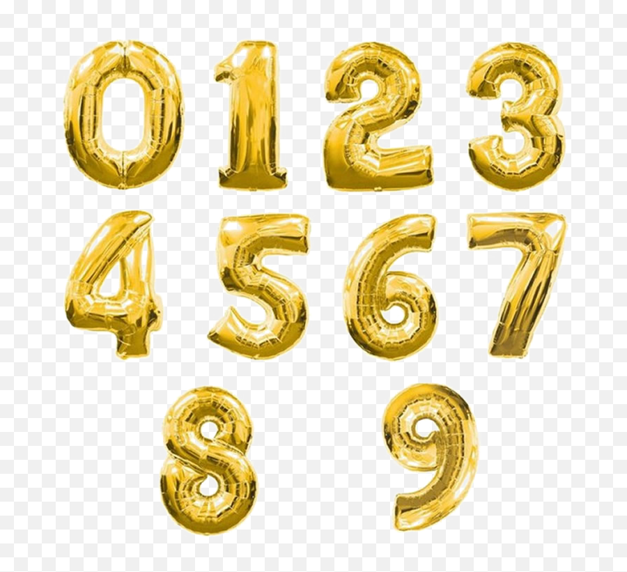 Happy Birthday Foil Balloon Png Images - Number Foil Balloons Png Emoji,Gold Balloons Png