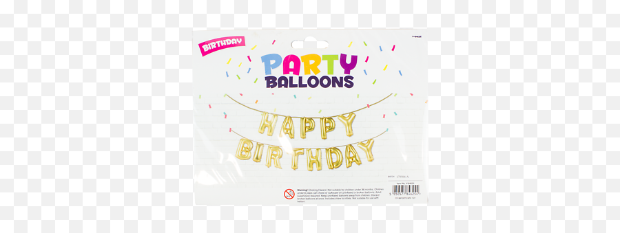 2 X 16 Gold Happy Birthday Banner Foil Balloon Bunting Balloons With String Ebay - For Party Emoji,Happy Birthday Banner Png