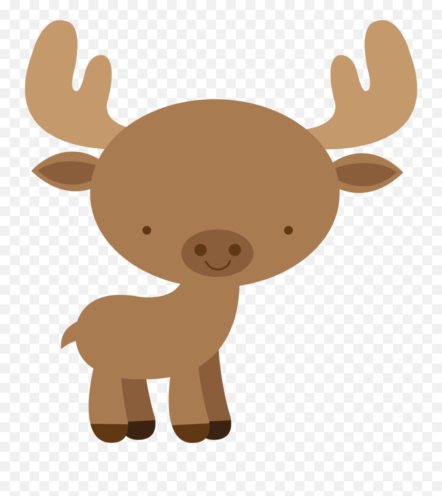 Floresta E Safari 3 Moose Png Minus - Woodland Animals Baby Png Emoji,Moose Clipart