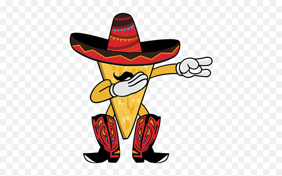 Fun Dabbing Nacho Cinco De Mayo Taco Chip Sombrero Cowboy Boots Bath Towel - Cinco De Mayo Drawings Emoji,Cinco De Mayo Clipart