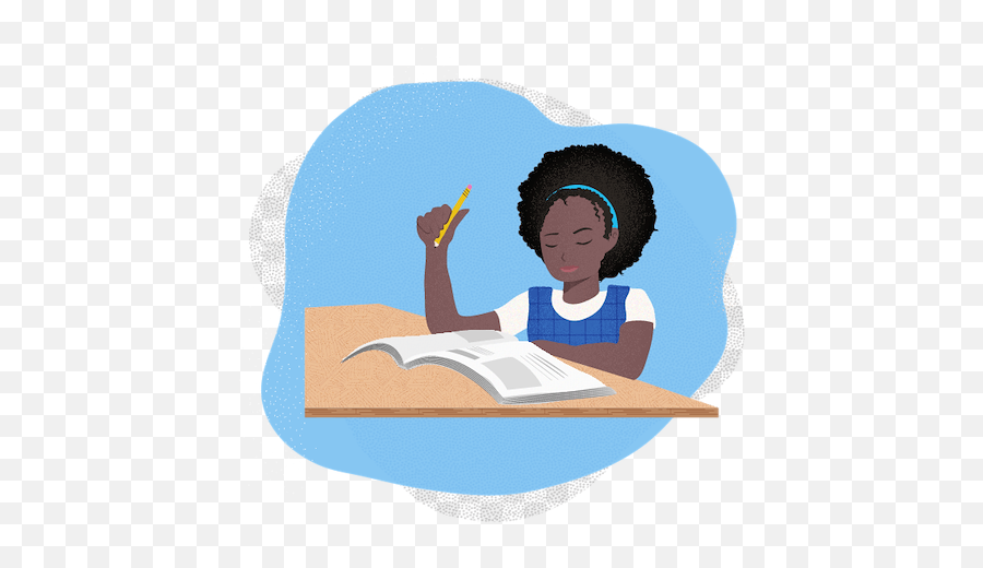 To Be Young Gifted And A Black Girl - Black Girl Studying Black Student Studying Cartoon Emoji,Studying Clipart