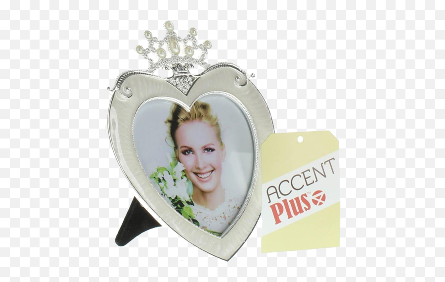 Accent Plus 10016950 Princess Crown Heart Frame 3x3 Emoji,Silver Princess Crown Png
