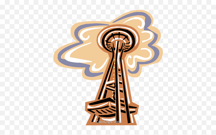 Seattle Space Needle Royalty Free Vector Clip Art - Vertical Emoji,Needle Clipart