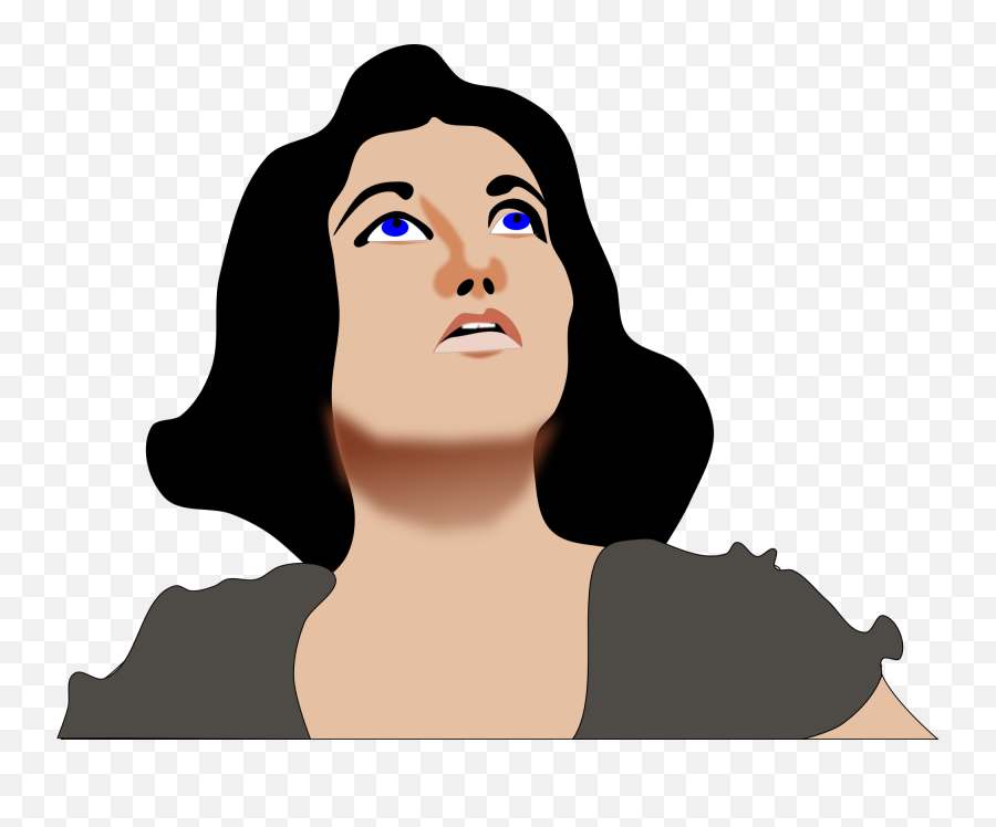 Woman Looking Up Png Clip Art Woman - Look Up Gif Clipart Emoji,Up Clipart