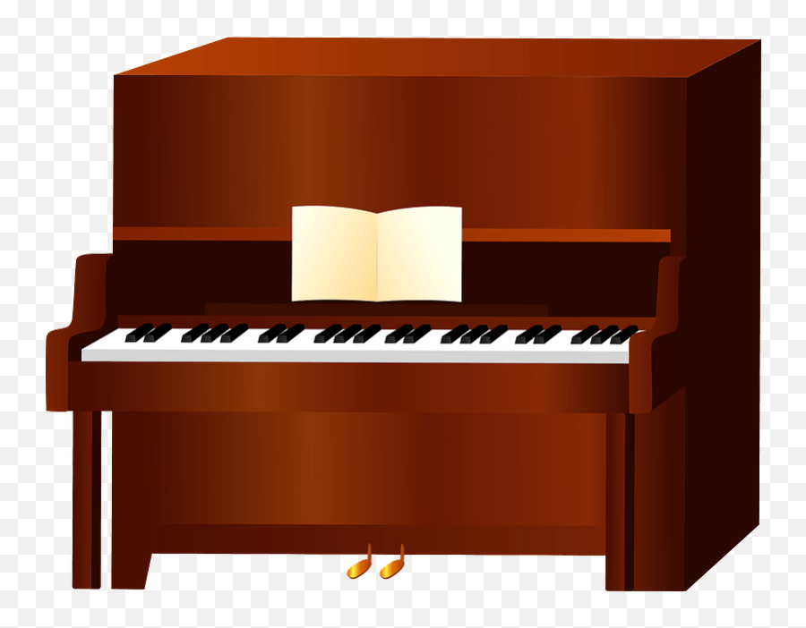 Upright Piano Clipart - Upright Brown Piano Clipart Emoji,Piano Clipart