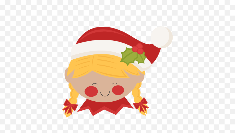 Christmas Elf Girl Svg Scrapbook Cut - Girl Elf Face Clipart Emoji,Christmas Elf Clipart