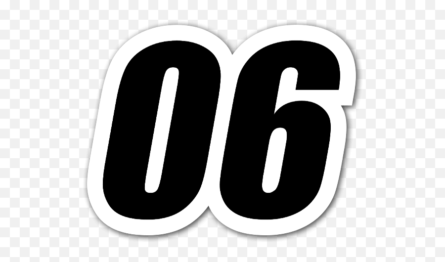 Die Cut 06 Racing Number U2013 Stickerapp Shop - Racing Number 06 Emoji,Number Png