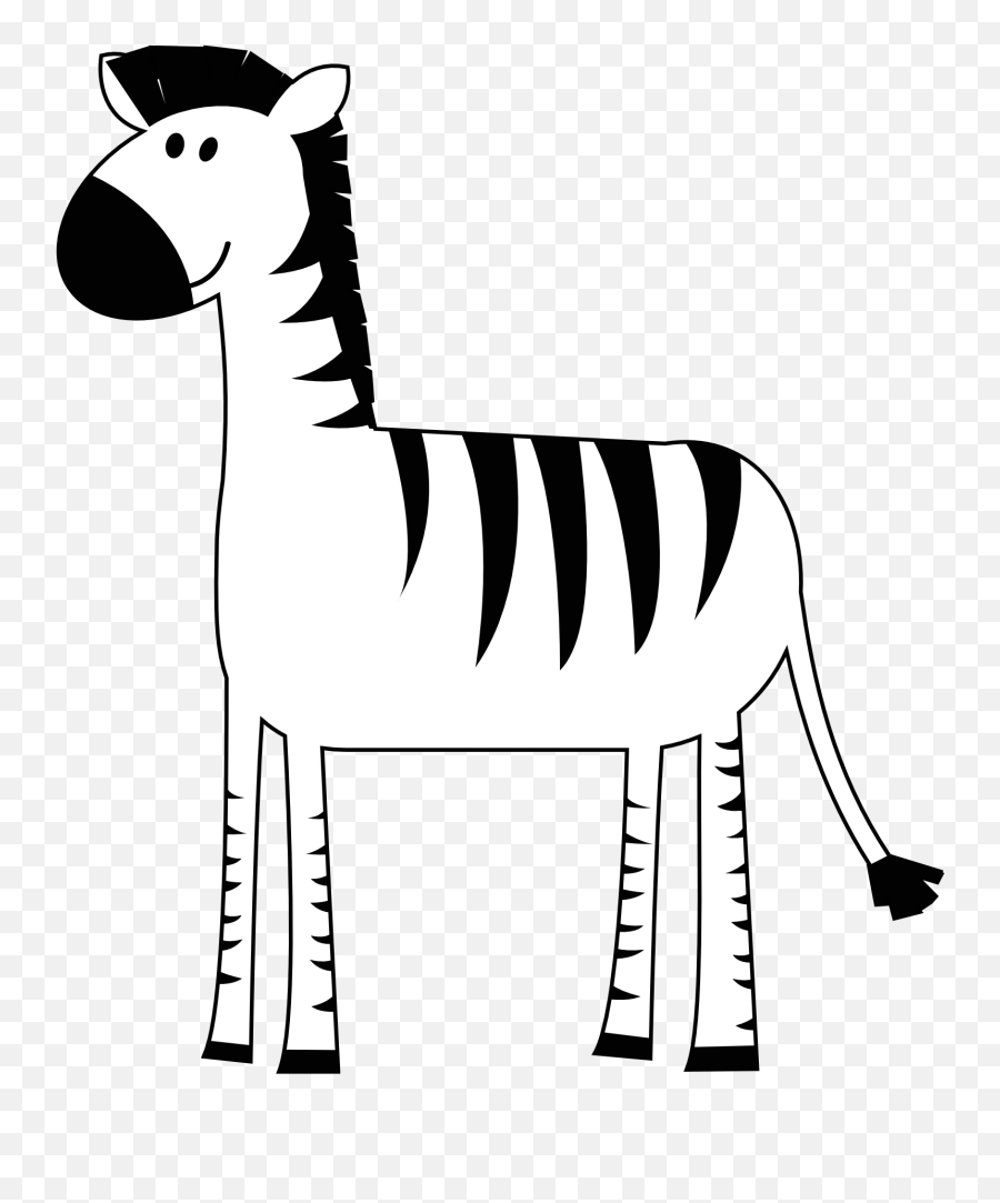 Zebra Black And White Easy - Z For Zebra Clip Art Black And White Emoji,Zebra Clipart Black And White