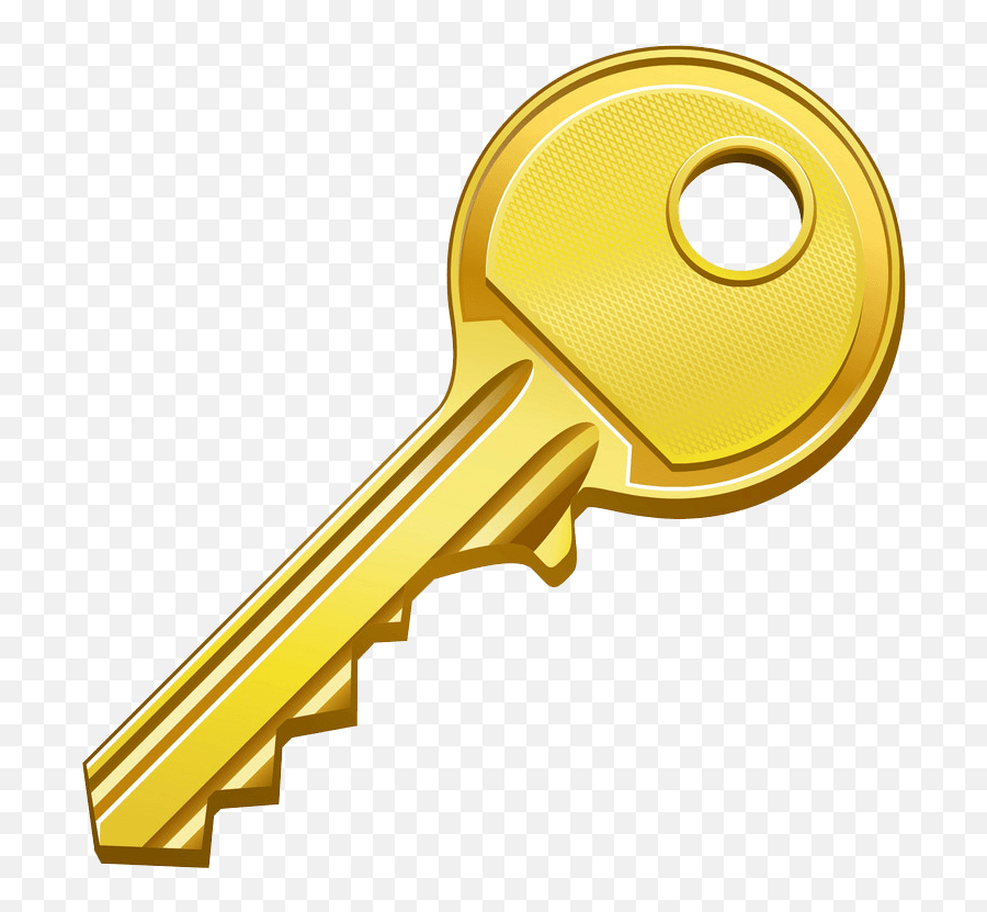 Gold Key Clipart Transparent 1 - Clipart World Vector Golden Key Emoji,Key Transparent Background