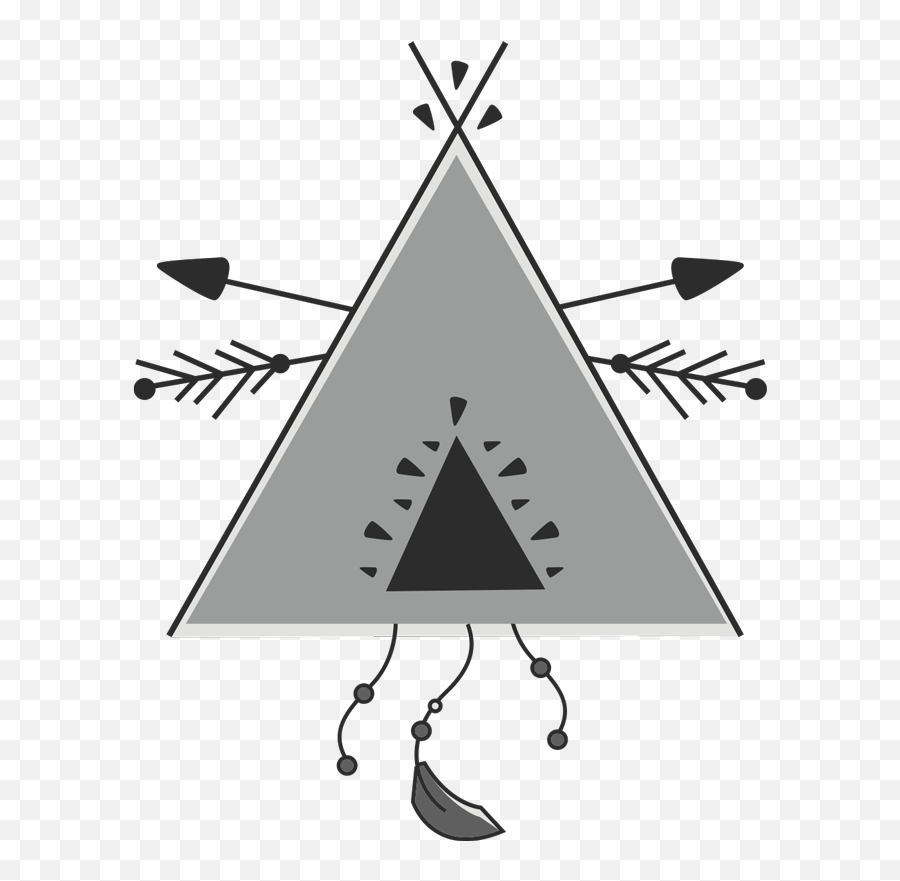 Geometric Teepee Tent In Grey Scale Wall Decal - Tenstickers Emoji,Tipi Clipart