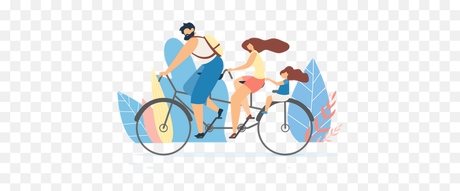 Best Premium Young Family Riding Bike Illustration Download Emoji,Bike Rider Png