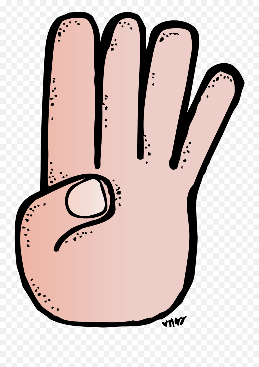 Hand Template Clip Arts - 4 Fingers Clipart Png Emoji,Finger Clipart