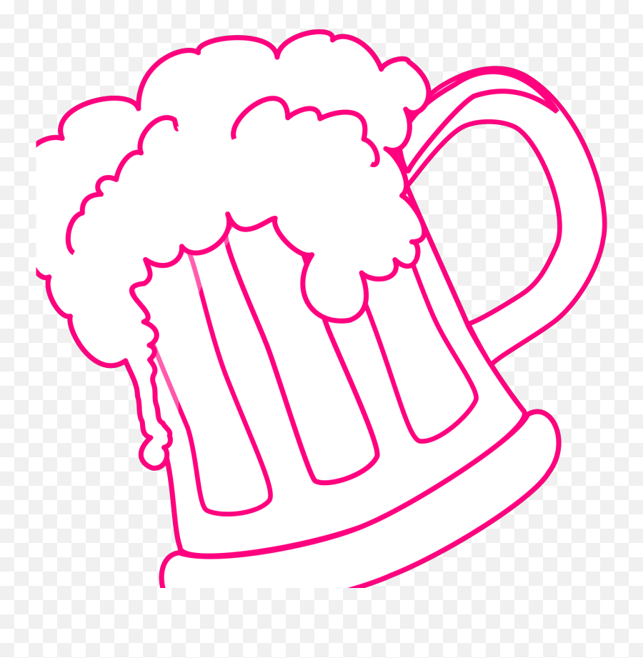 Pink Outline Beer Mug Svg Vector Pink Outline Beer Mug Clip - Beer Emoji,Beer Mug Clipart