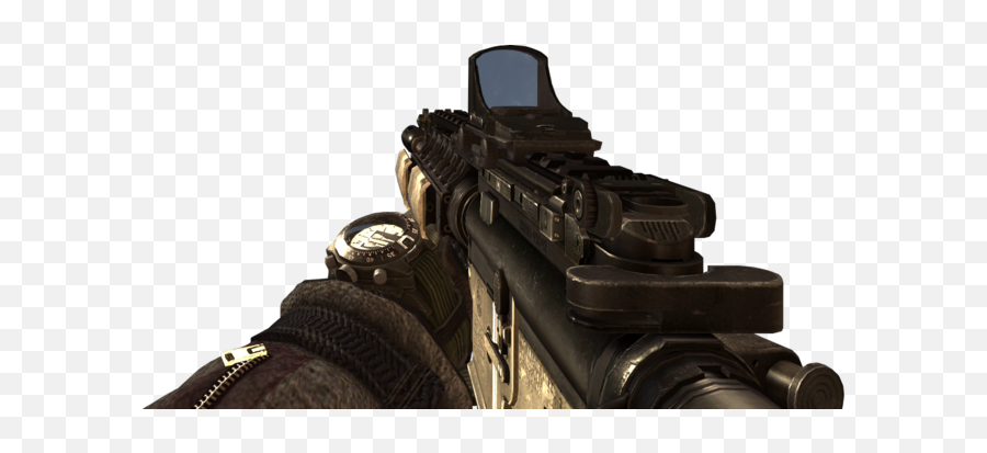 Gamasutra - 5 Innovative Game Weapons That Every Dev Should Mw2 Red Dot Sight Emoji,Holding Gun Png