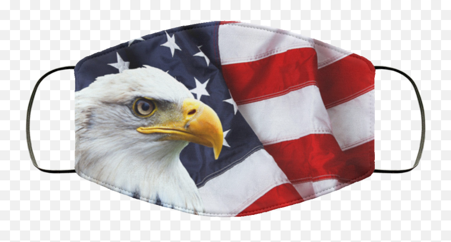North American Bald Eagle Flag Face Mask Reusable Washable - Patriotic Teams Background Emoji,Bald Eagle Png
