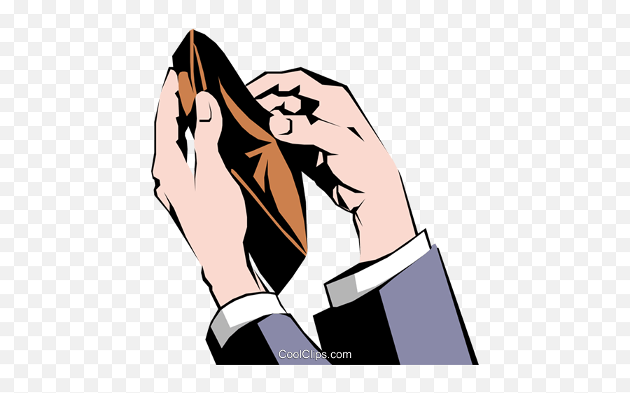 Hand With Empty Wallet Royalty Free - Empty Wallet Cartoon Png Emoji,Wallet Clipart
