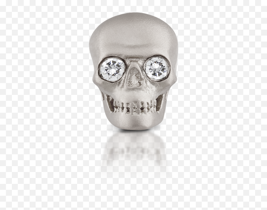 Large Matte Skull With Diamond Eyes Threaded Stud Maria Tash Emoji,Scary Eyes Png