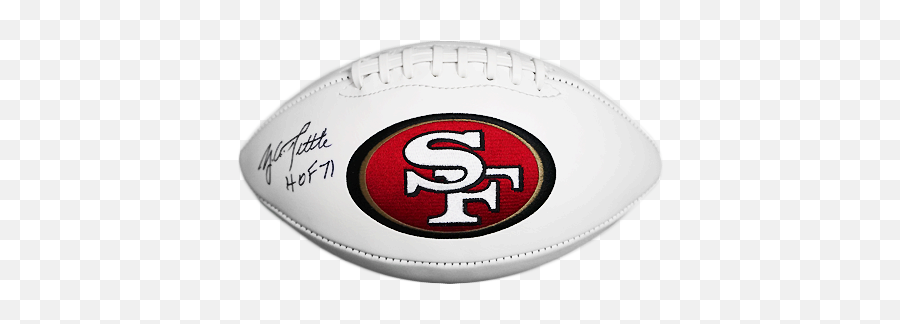Ya Tittle Signed Hof U002771 San Francisco 49ers Logo Football Emoji,San Francisco 49ers Logo Png