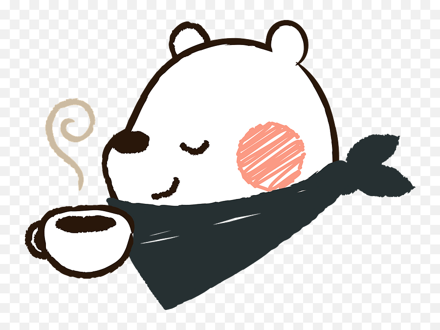 White Bear With Coffee Clipart Emoji,Coffee Clipart