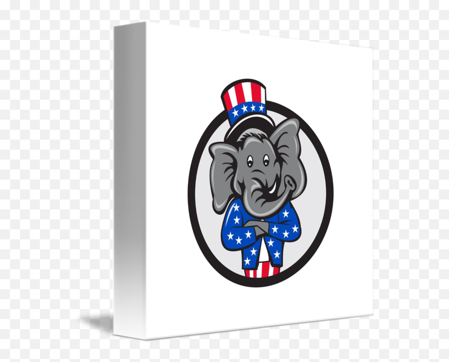 Republican Elephant Mascot Arms Crossed - Sticker Emoji,Republican Elephant Logo