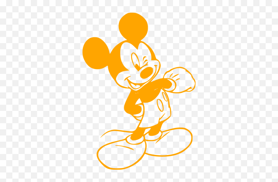 Orange Mickey Mouse 8 Icon - Mickey Mouse Winking Coloring Pages Emoji,Mickey Mouse Transparent