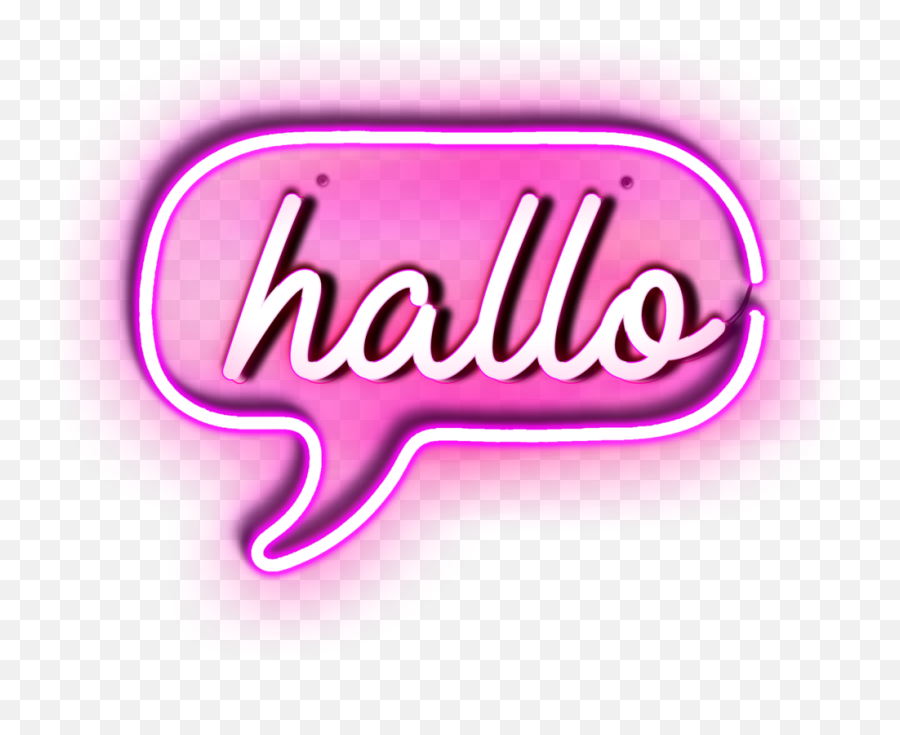 Neon Hallo Sign German U2013 Neon Factory - Color Gradient Emoji,Neon Sign Png