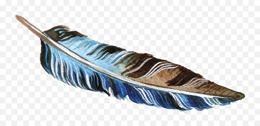 Download Brown And Blue Feather Transparent Decorative - Feather Transparent Background Brown Feather Png Emoji,Feather Transparent Background