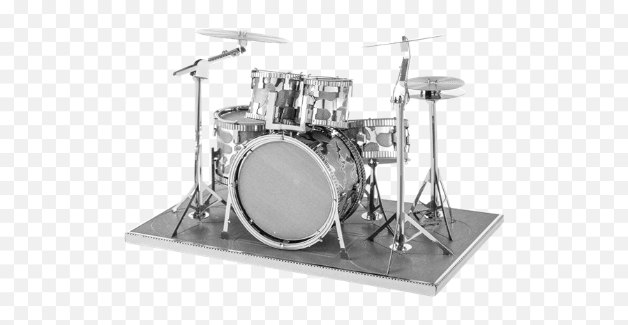 Download Metal Earth Musical - Drum Set Metal Earth 3d Model 3d Metal Model Kits Drum Kit Emoji,Drum Clipart Black And White