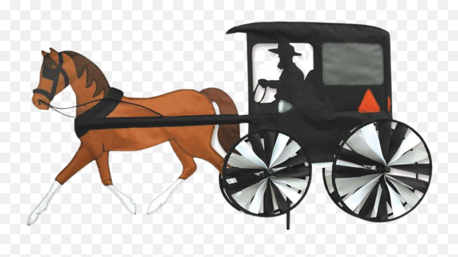 Amish Horse And Buggy Garden Spinner - Amish Buggy With Spinning Rims Emoji,Horse And Carriage Clipart