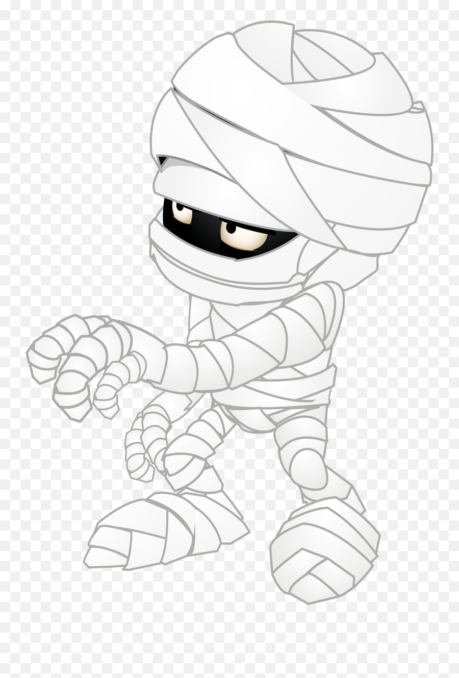 Halloween Mummy Clipart - Mummy Cartoon With Black Background Emoji,Mummy Clipart