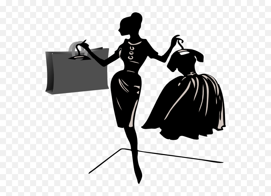 Fashion Clipart Dress Fashion Dress - Clipart Woman Shopping Emoji,Fashion Clipart