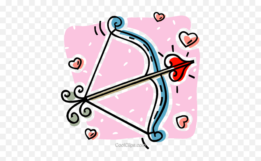 St Valentine Bow And Arrow Royalty Free Vector Clip Art - Girly Emoji,Bow And Arrow Clipart